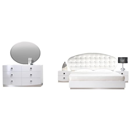 Kd Gabinetes 5 Piece Queen France White Modern Platform Set KD2825154